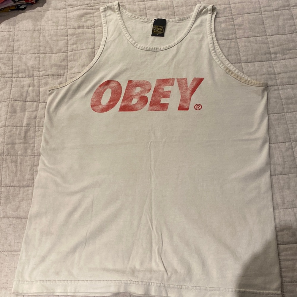 OBEY white tank top size medium